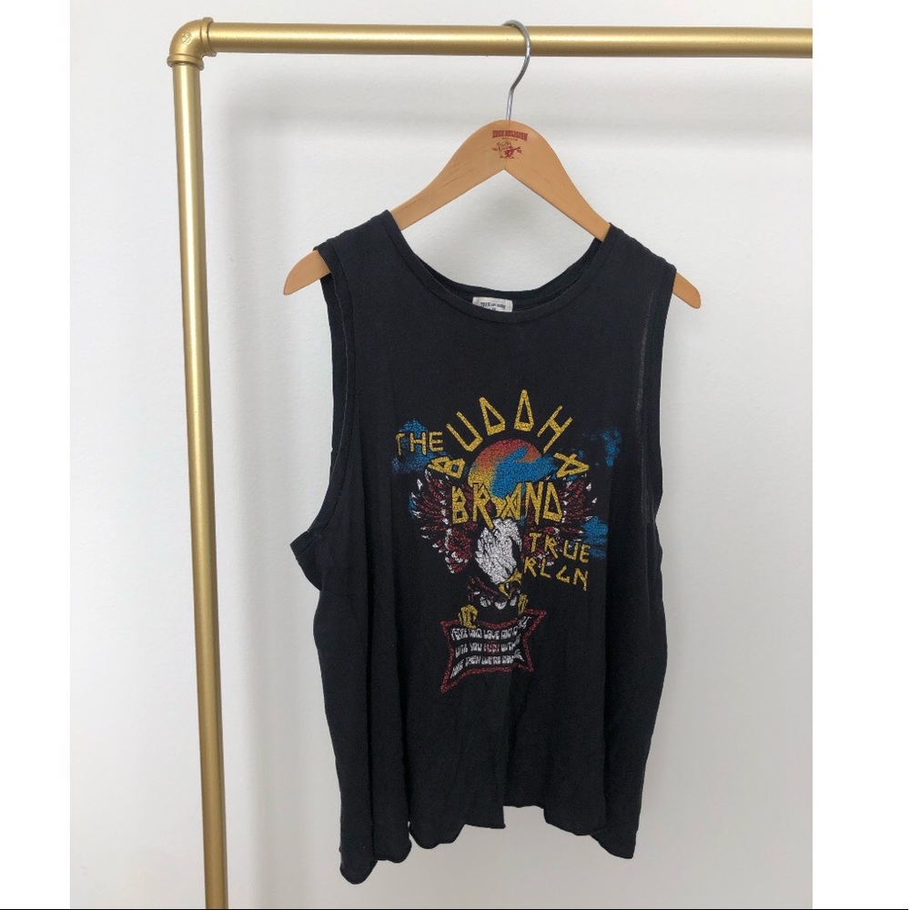 True Religion black sleeveless open back top